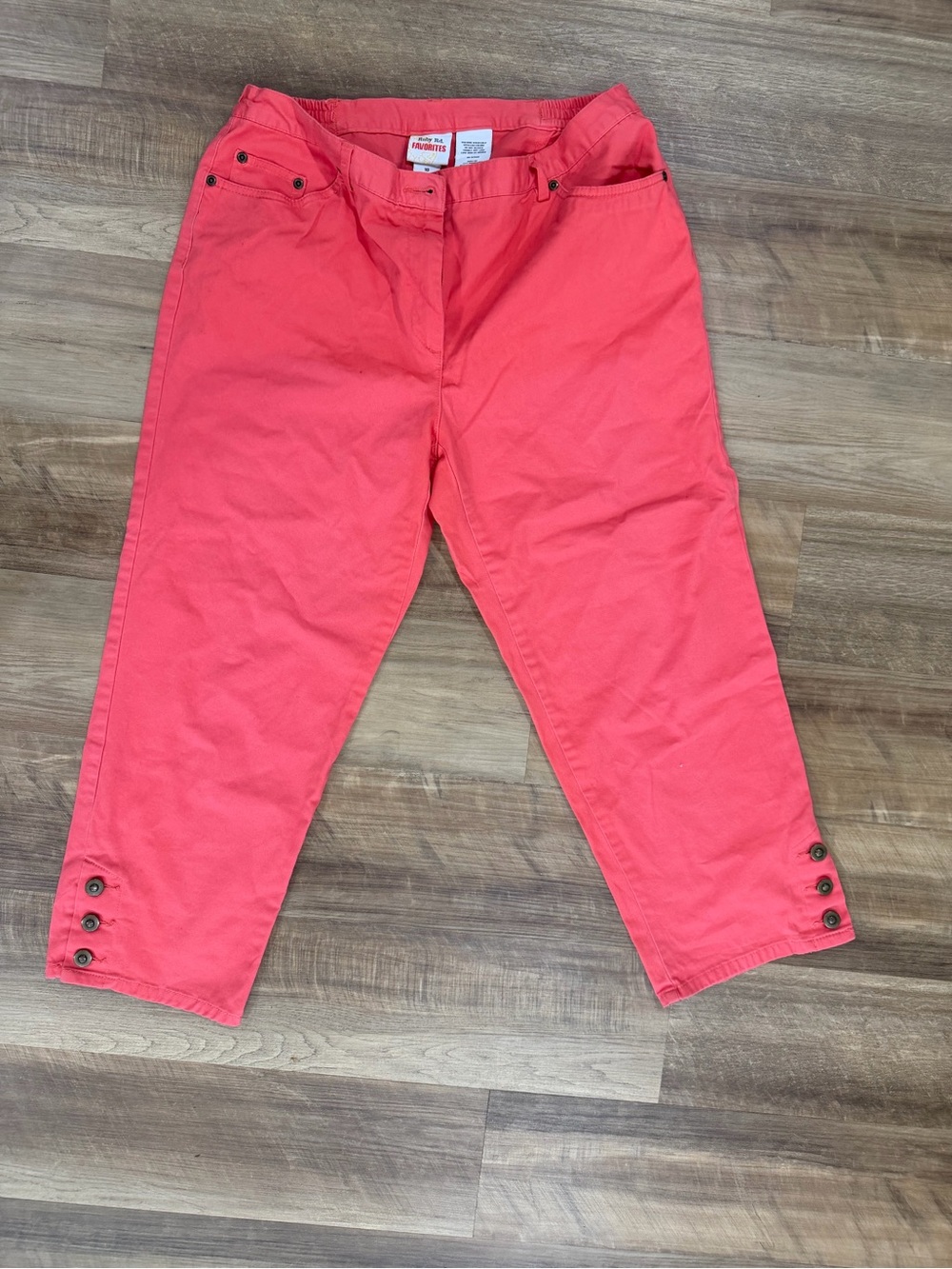 Ruby Rd. Coral Crop Pants with Button Cuff